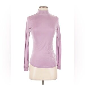 Terramar TheraSilk Floral Turtleneck Top Women’s Purple Small 100% Silk